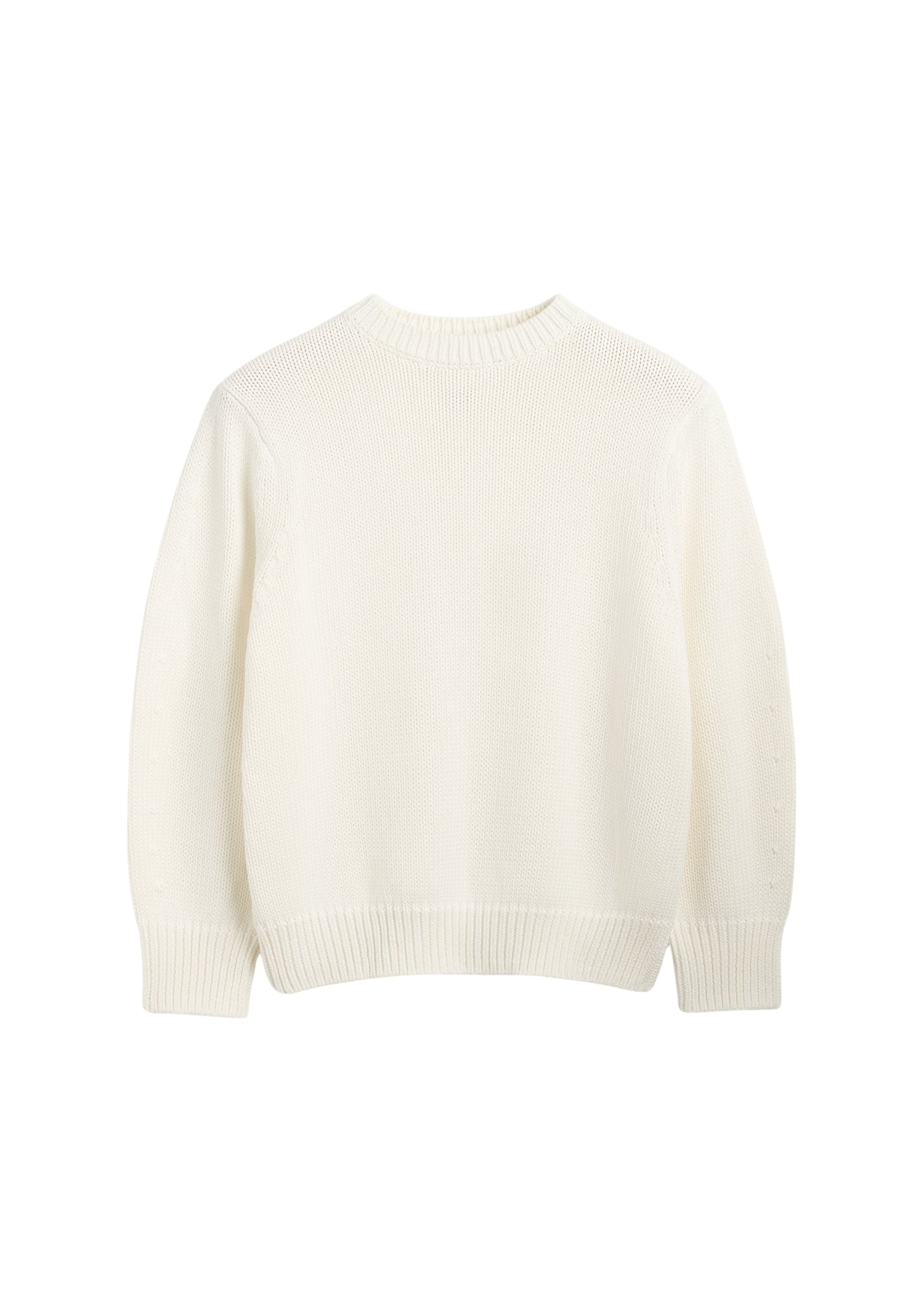 Totême Oversized crew knit in Macadamia - Knitwear - Scandinavian Minimalist Luxury at Coveti