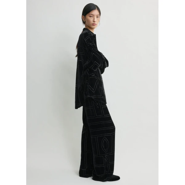 Totême Oversized devoré shirt in Black - Tops - Scandinavian Minimalist Luxury at Coveti