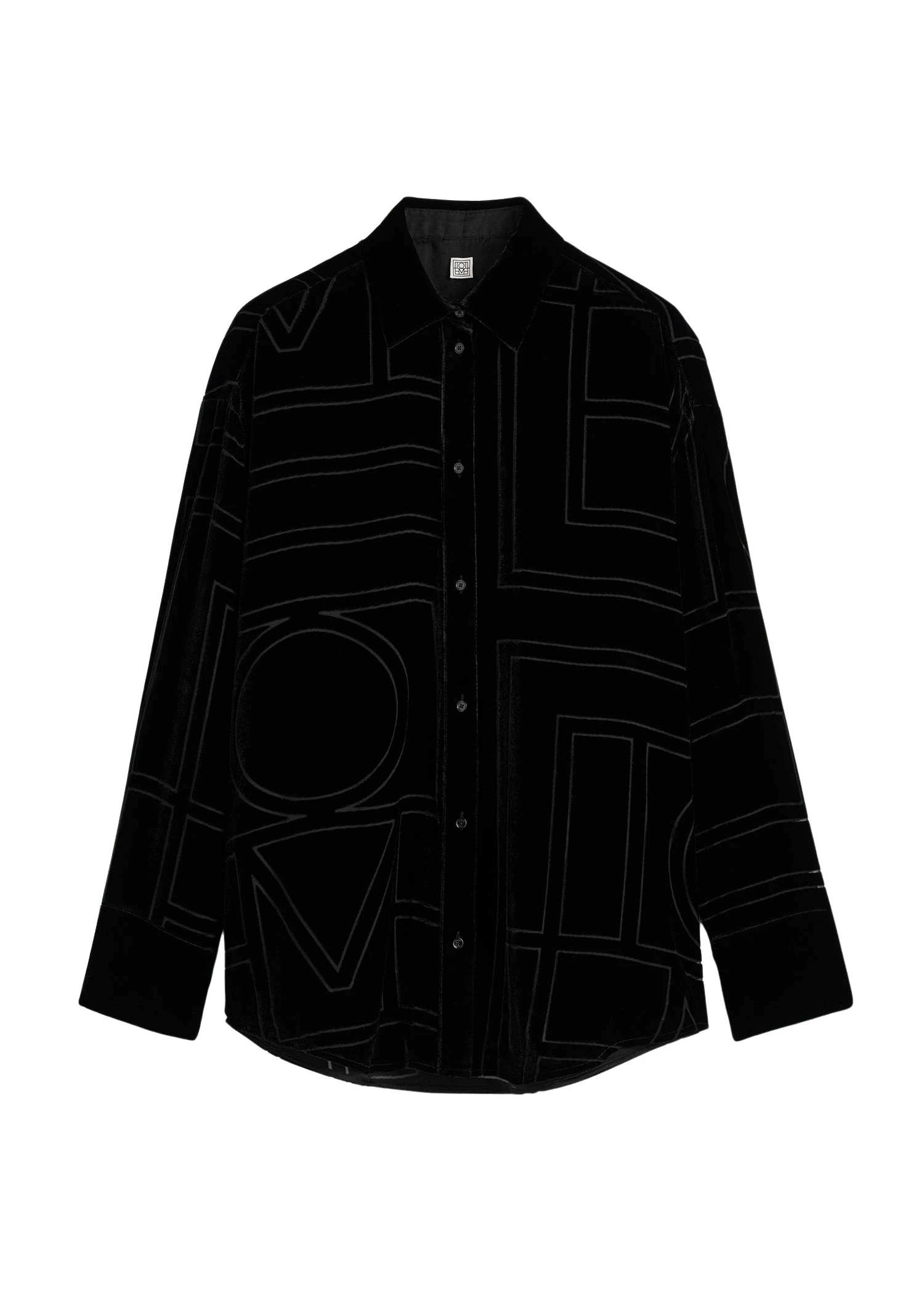 Totême Oversized devoré shirt in Black - Tops - Scandinavian Minimalist Luxury at Coveti