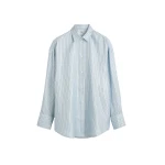 Totême Oversized striped shirt in Ice / White - Tops - Scandinavian Minimalist Luxury at Coveti