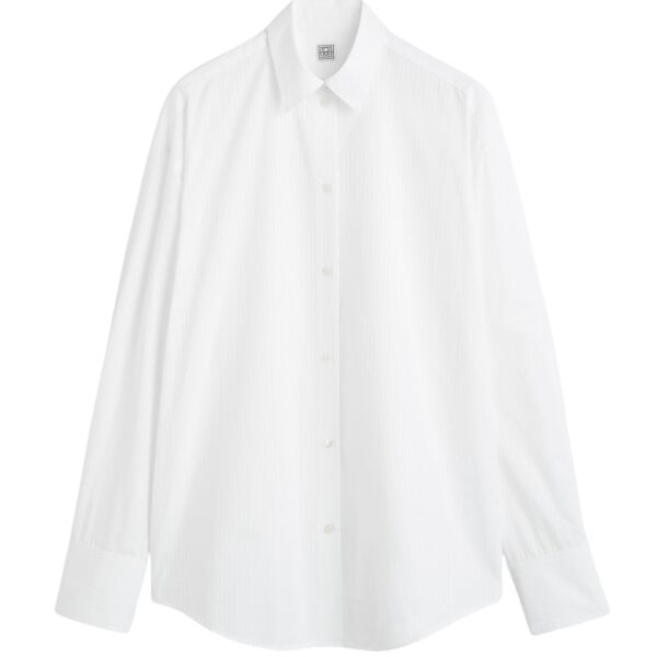 Totême Oversized striped shirt in White - Tops - Scandinavian Minimalist Luxury at Coveti