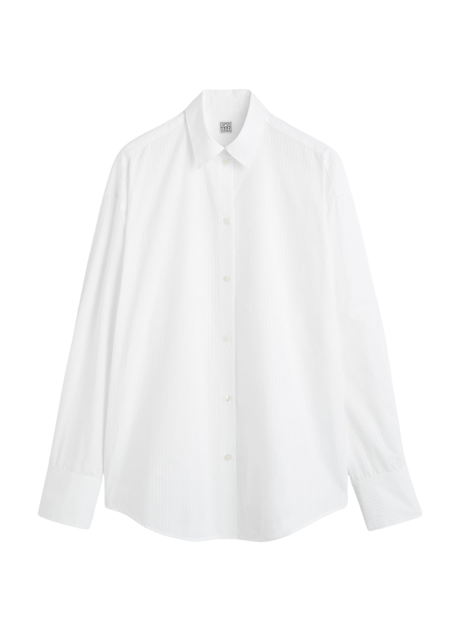 Totême Oversized striped shirt in White - Tops - Scandinavian Minimalist Luxury at Coveti