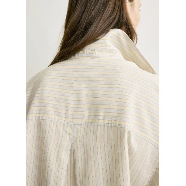 Totême Oversized striped shirt in Yellow / Sky - Tops - Scandinavian Minimalist Luxury at Coveti