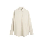 Totême Oversized striped shirt in Yellow / Sky - Tops - Scandinavian Minimalist Luxury at Coveti