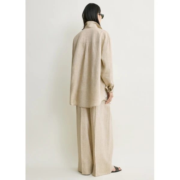 Totême Oversized summer shirt in Natural - Tops - Scandinavian Minimalist Luxury at Coveti