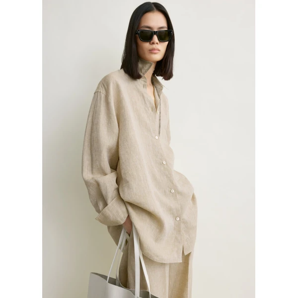 Totême Oversized summer shirt in Natural - Tops - Scandinavian Minimalist Luxury at Coveti