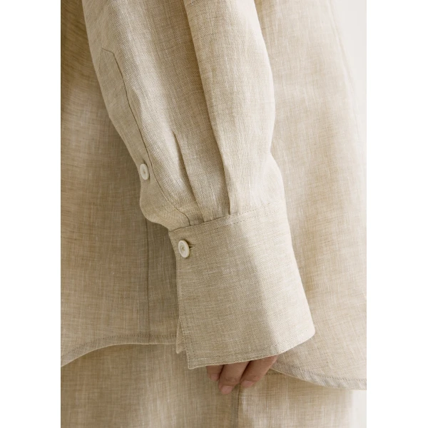 Totême Oversized summer shirt in Natural - Tops - Scandinavian Minimalist Luxury at Coveti