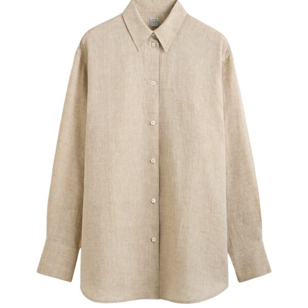 Totême Oversized summer shirt in Natural - Tops - Scandinavian Minimalist Luxury at Coveti