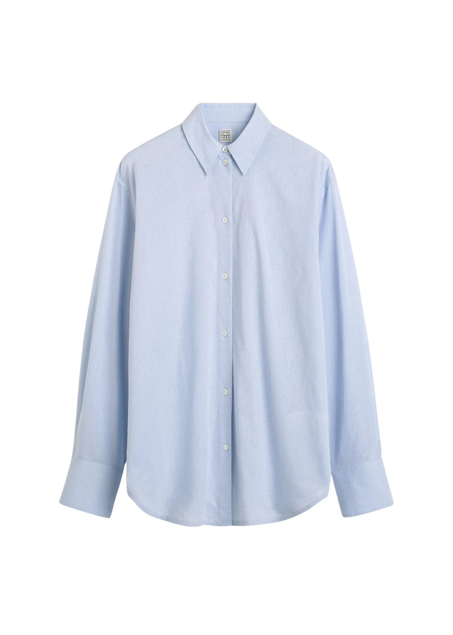 Totême Oversized summer shirt in Sky - Tops - Scandinavian Minimalist Luxury at Coveti