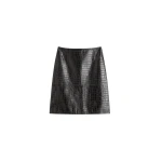 Totême Paneled croco-embossed skirt in Dark brown - Skirts - Scandinavian Minimalist Luxury at Coveti
