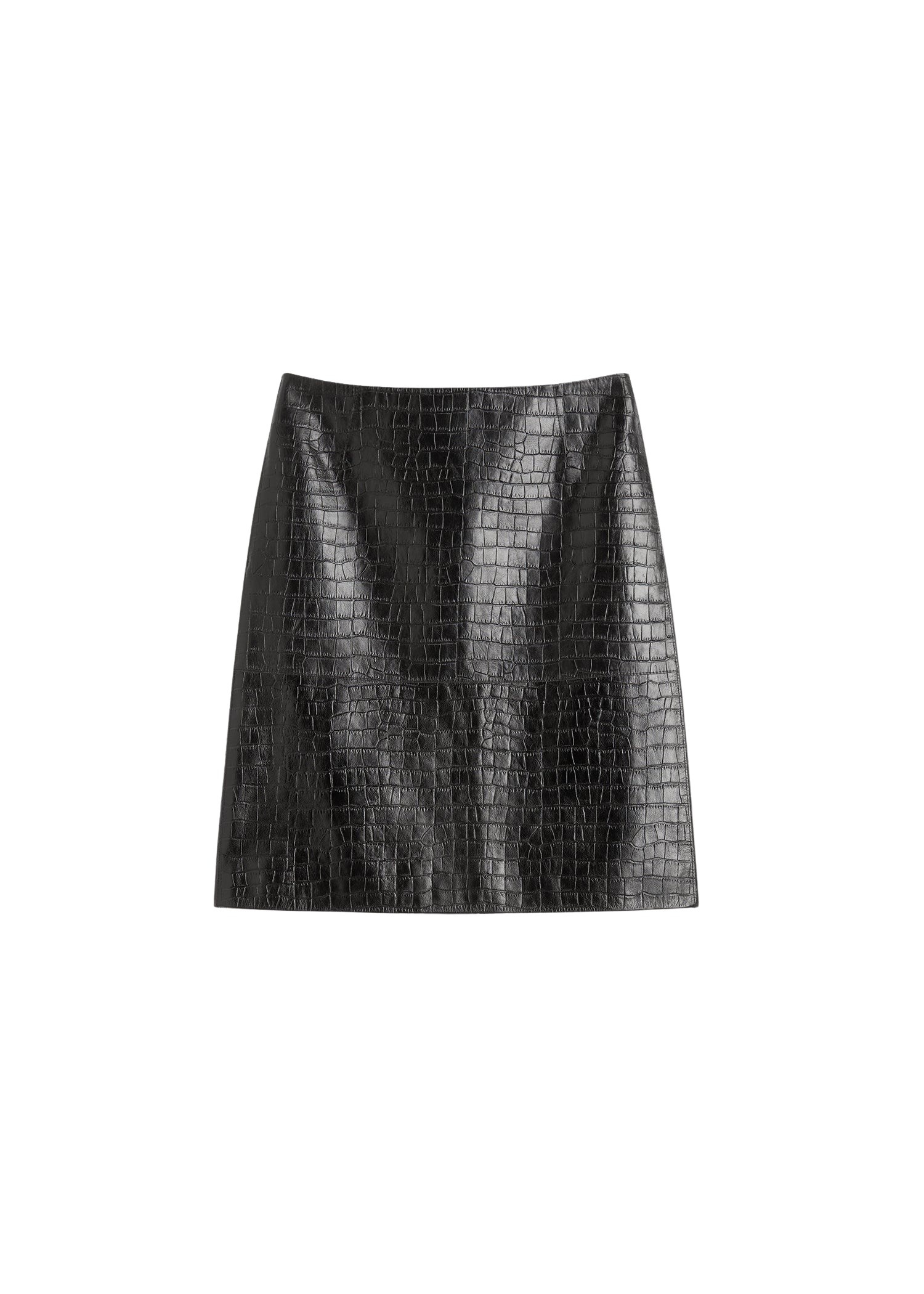 Totême Paneled croco-embossed skirt in Dark brown - Skirts - Scandinavian Minimalist Luxury at Coveti