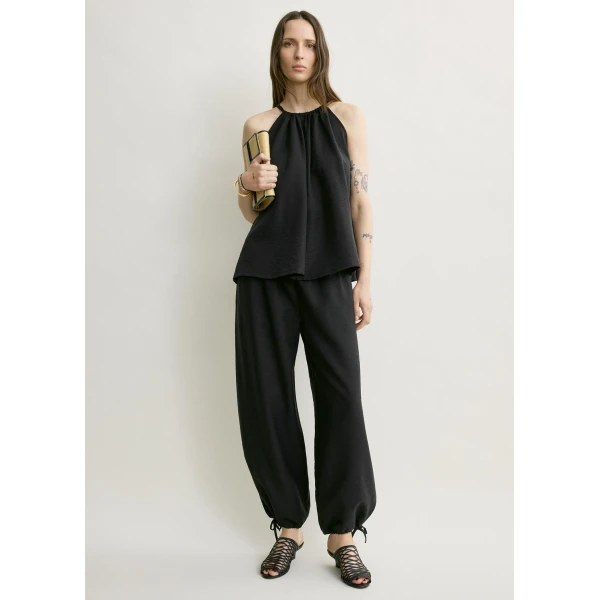 Totême Parachute halter top in Black - Tops - Scandinavian Minimalist Luxury at Coveti