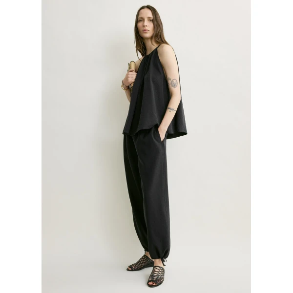 Totême Parachute halter top in Black - Tops - Scandinavian Minimalist Luxury at Coveti