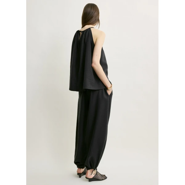 Totême Parachute halter top in Black - Tops - Scandinavian Minimalist Luxury at Coveti