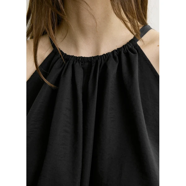 Totême Parachute halter top in Black - Tops - Scandinavian Minimalist Luxury at Coveti