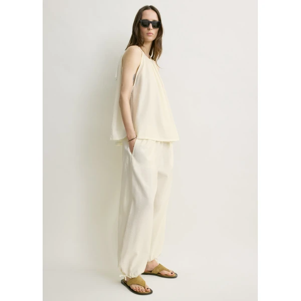 Totême Parachute halter top in Off-white - Tops - Scandinavian Minimalist Luxury at Coveti