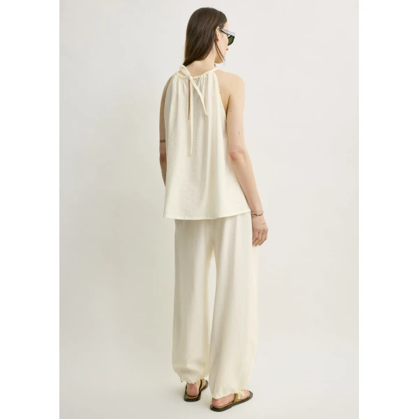 Totême Parachute halter top in Off-white - Tops - Scandinavian Minimalist Luxury at Coveti