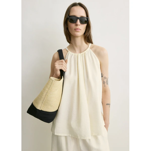 Totême Parachute halter top in Off-white - Tops - Scandinavian Minimalist Luxury at Coveti