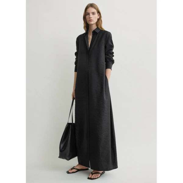 Totême Parachute shirtdress in Black - Dresses - Scandinavian Minimalist Luxury at Coveti