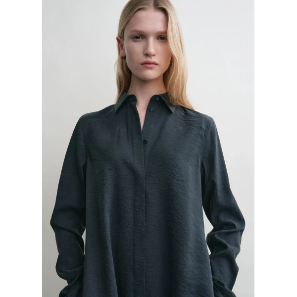 Totême Parachute shirtdress in Nightfall - Dresses - Scandinavian Minimalist Luxury at Coveti