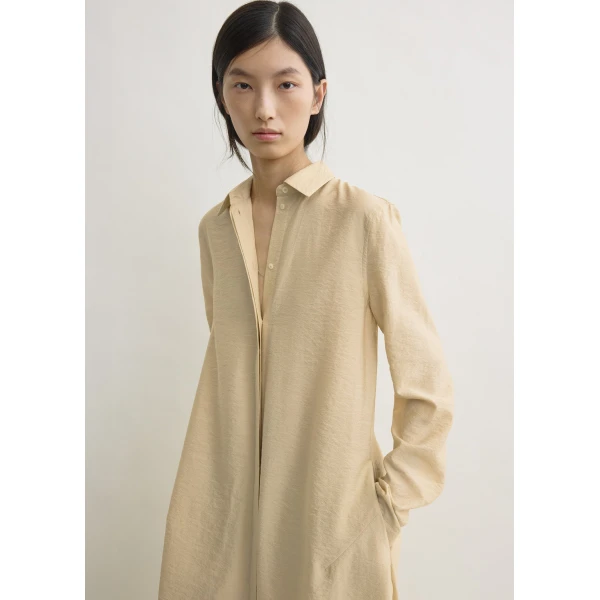 Totême Parachute shirtdress in Stone - Dresses - Scandinavian Minimalist Luxury at Coveti