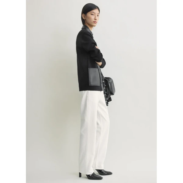 Totême Patch pocket shirt in Black - Tops - Scandinavian Minimalist Luxury at Coveti