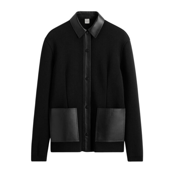 Totême Patch pocket shirt in Black - Tops - Scandinavian Minimalist Luxury at Coveti