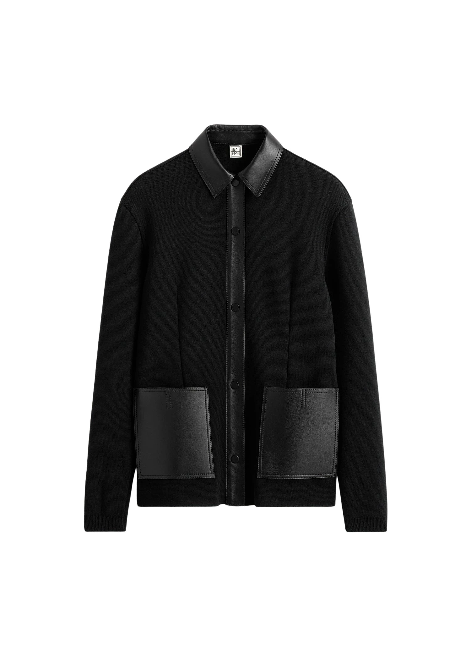 Totême Patch pocket shirt in Black - Tops - Scandinavian Minimalist Luxury at Coveti