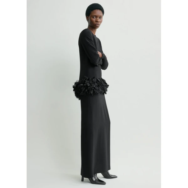 Totême Petal dress in Black - Dresses - Scandinavian Minimalist Luxury at Coveti