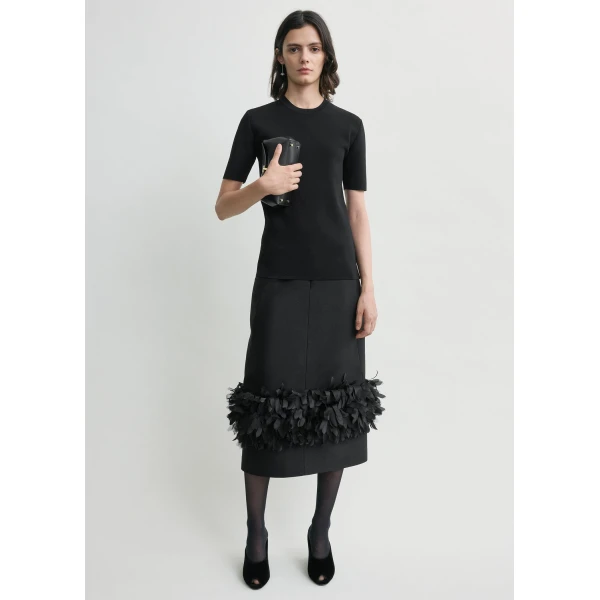 Totême Petal skirt in Black - Skirts - Scandinavian Minimalist Luxury at Coveti