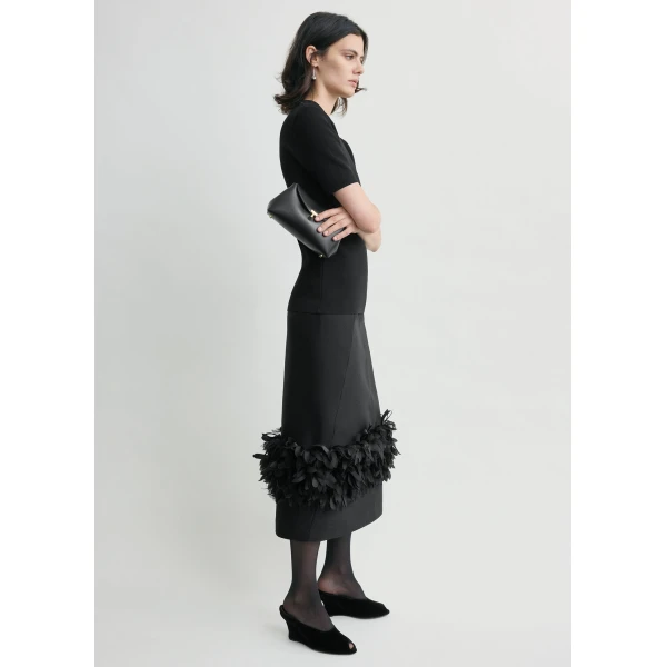 Totême Petal skirt in Black - Skirts - Scandinavian Minimalist Luxury at Coveti