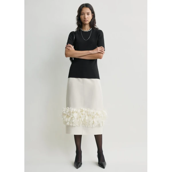 Totême Petal skirt in Ecru - Skirts - Scandinavian Minimalist Luxury at Coveti