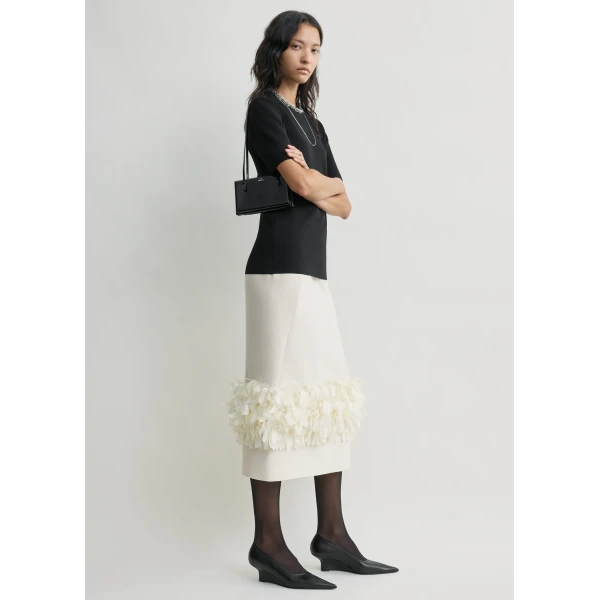 Totême Petal skirt in Ecru - Skirts - Scandinavian Minimalist Luxury at Coveti