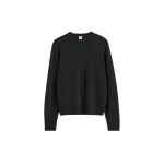 Totême Pintucked sweater charcoal in Charcoal melange - Knitwear - Scandinavian Minimalist Luxury at Coveti