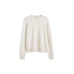 Totême Pintucked sweater in Ecru - Knitwear - Scandinavian Minimalist Luxury at Coveti