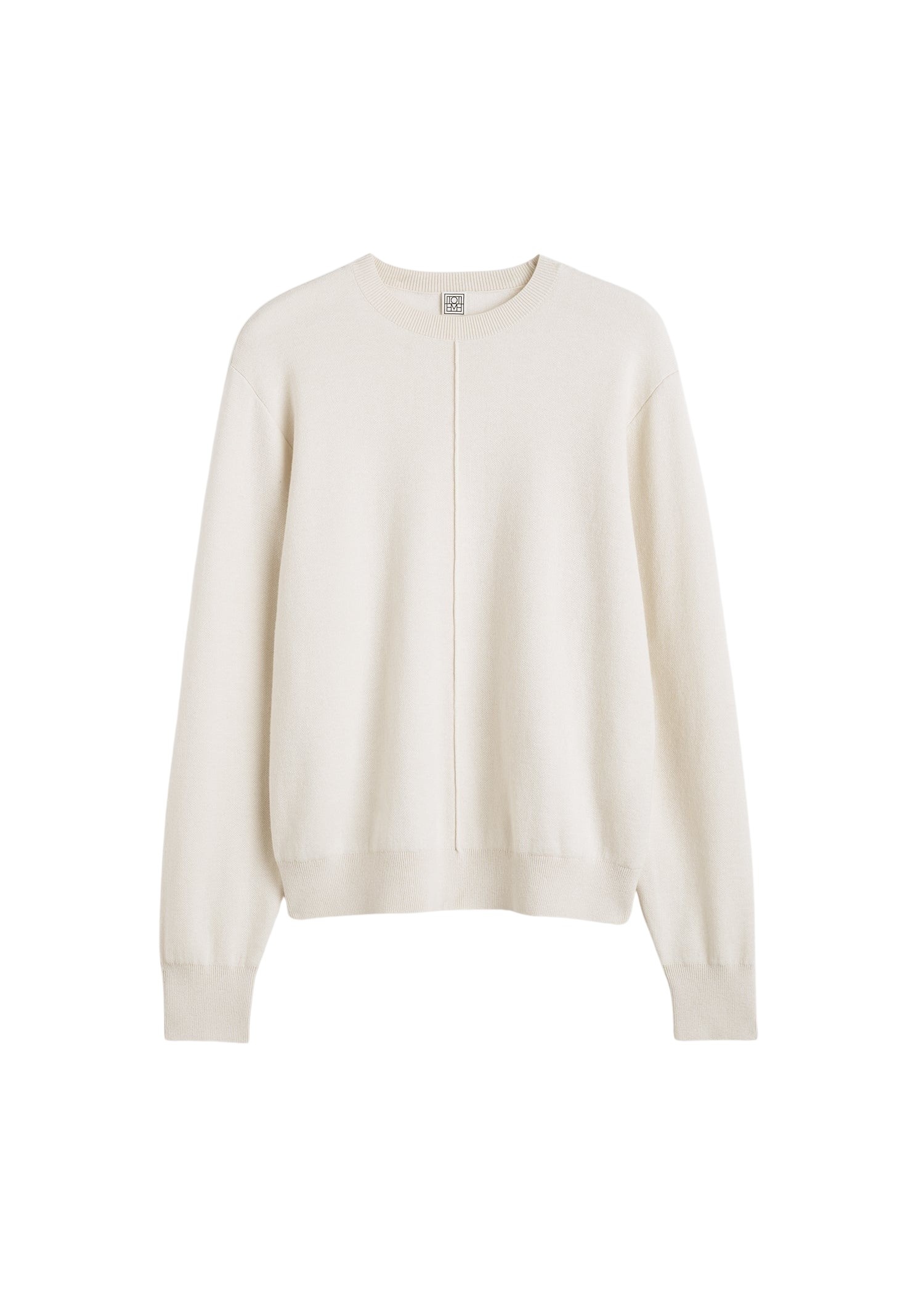 Totême Pintucked sweater in Ecru - Knitwear - Scandinavian Minimalist Luxury at Coveti