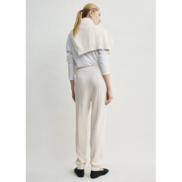 Totême Pintucked sweatpants in Ecru - Pants - Scandinavian Minimalist Luxury at Coveti
