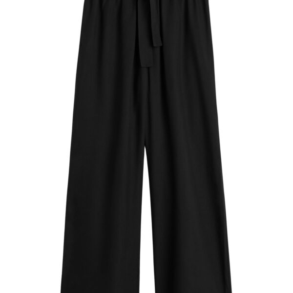 Totême Piped silk trousers in Black - Pants - Scandinavian Minimalist Luxury at Coveti