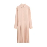Totême Pleated shirtdress in Dusty pink - Dresses - Scandinavian Minimalist Luxury at Coveti
