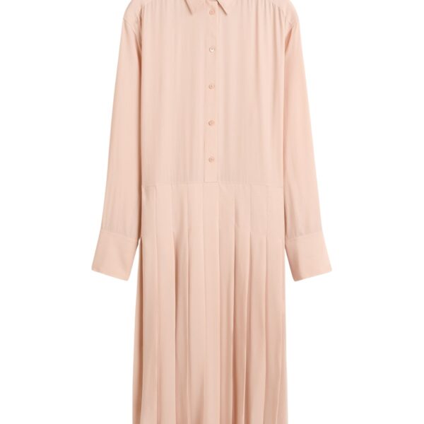 Totême Pleated shirtdress in Dusty pink - Dresses - Scandinavian Minimalist Luxury at Coveti