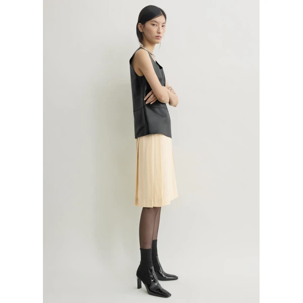 Totême Pleated wrap skirt in Champagne - Skirts - Scandinavian Minimalist Luxury at Coveti
