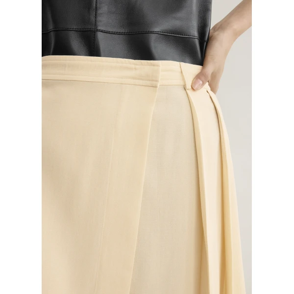 Totême Pleated wrap skirt in Champagne - Skirts - Scandinavian Minimalist Luxury at Coveti