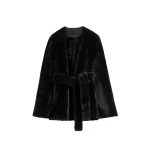 Totême Plush shearling jacket in Black - Jackets - Scandinavian Minimalist Luxury at Coveti