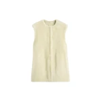 Totême Plush shearling vest in Ecru - Jackets - Scandinavian Minimalist Luxury at Coveti