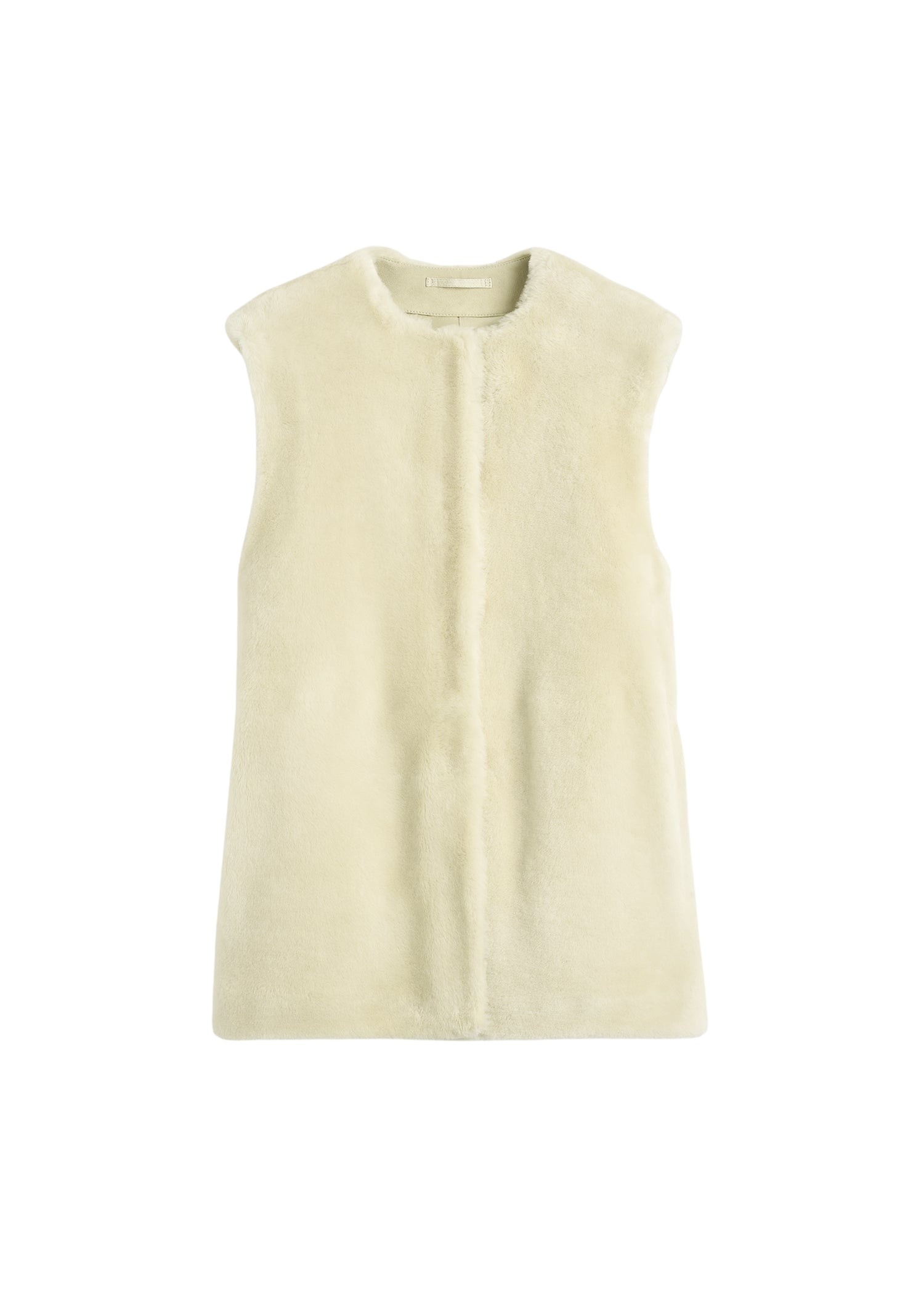 Totême Plush shearling vest in Ecru - Jackets - Scandinavian Minimalist Luxury at Coveti