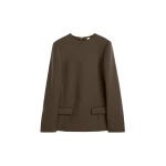 Totême Pocket top in Bark - Tops - Scandinavian Minimalist Luxury at Coveti