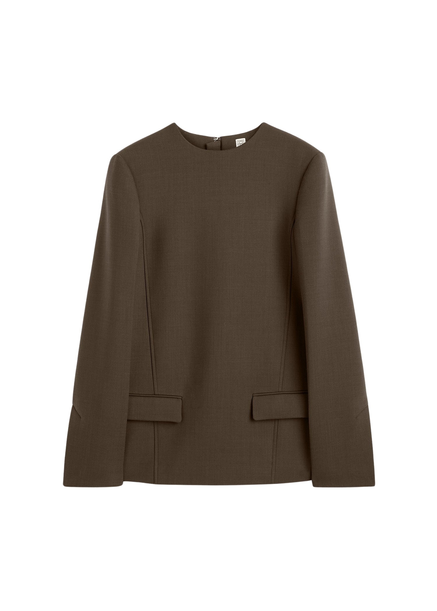 Totême Pocket top in Bark - Tops - Scandinavian Minimalist Luxury at Coveti