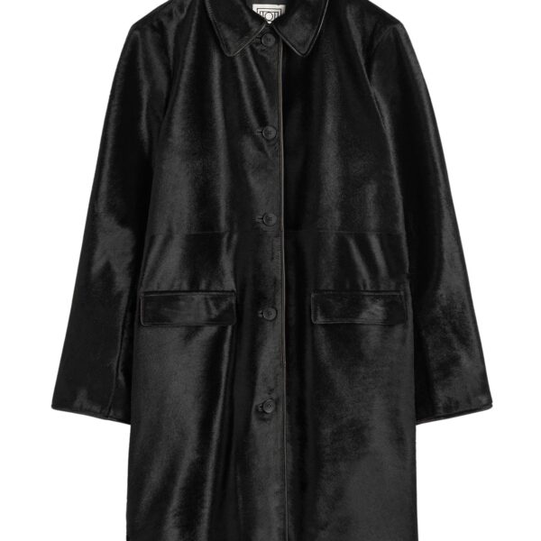 Totême Pony hair coat in Black - Coats - Scandinavian Minimalist Luxury at Coveti