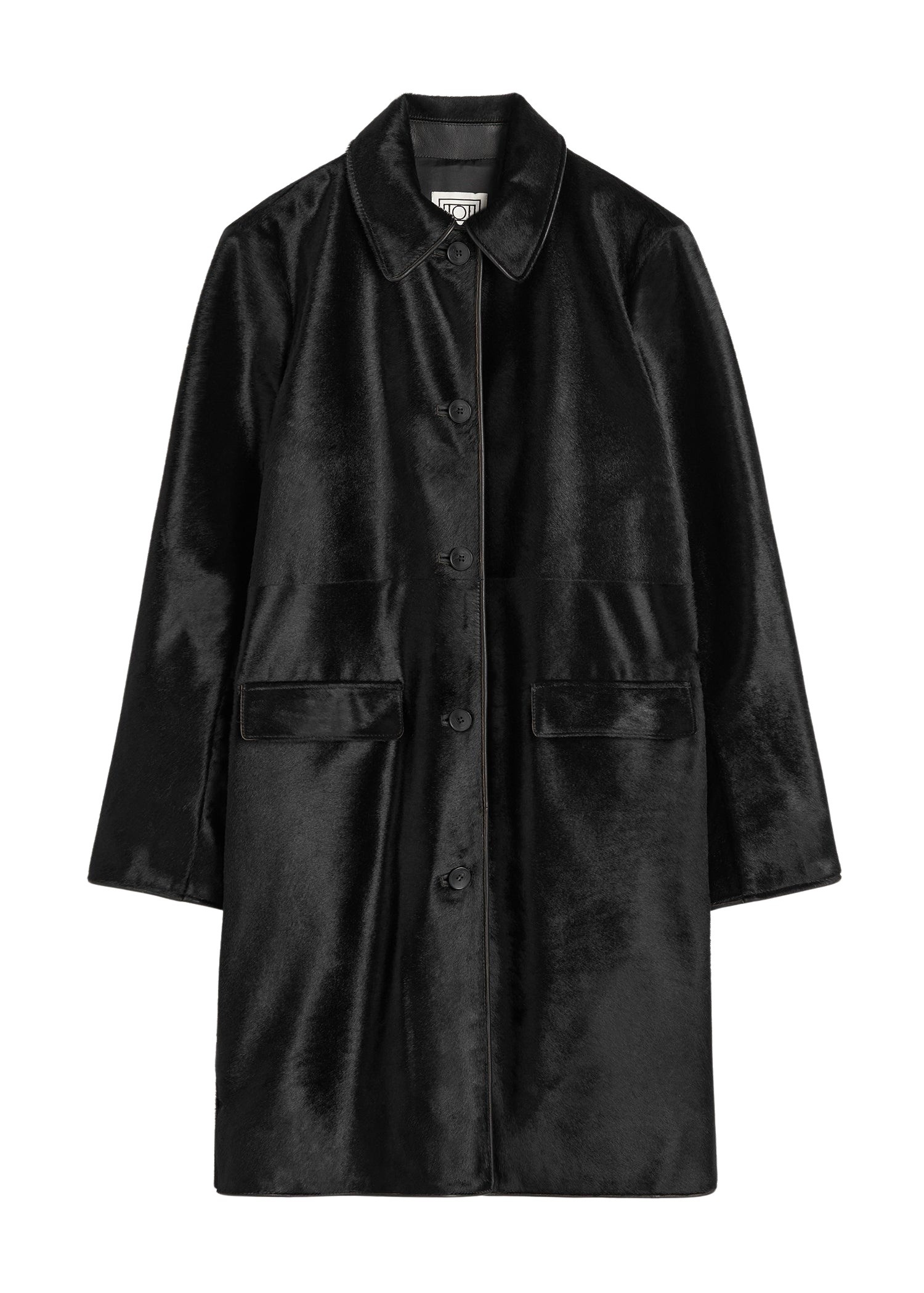Totême Pony hair coat in Black - Coats - Scandinavian Minimalist Luxury at Coveti