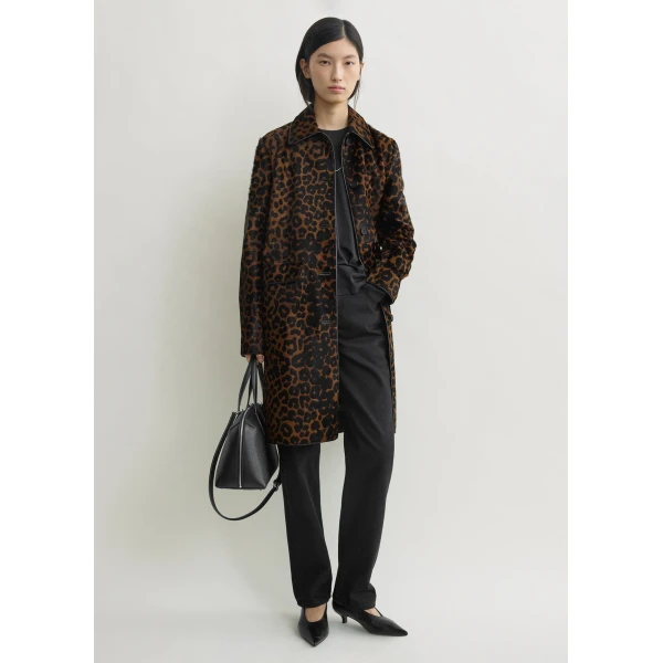 Totême Pony hair coat in Leopard - Coats - Scandinavian Minimalist Luxury at Coveti
